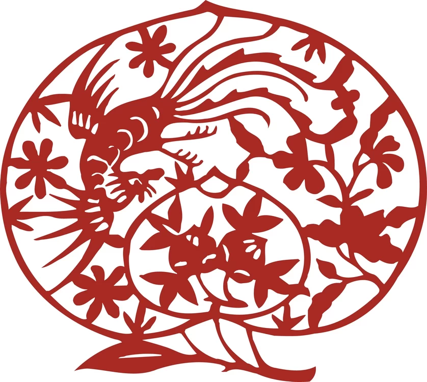 中国风中式传统喜庆民俗人物动物窗花剪纸插画边框AI矢量PNG素材【1679】